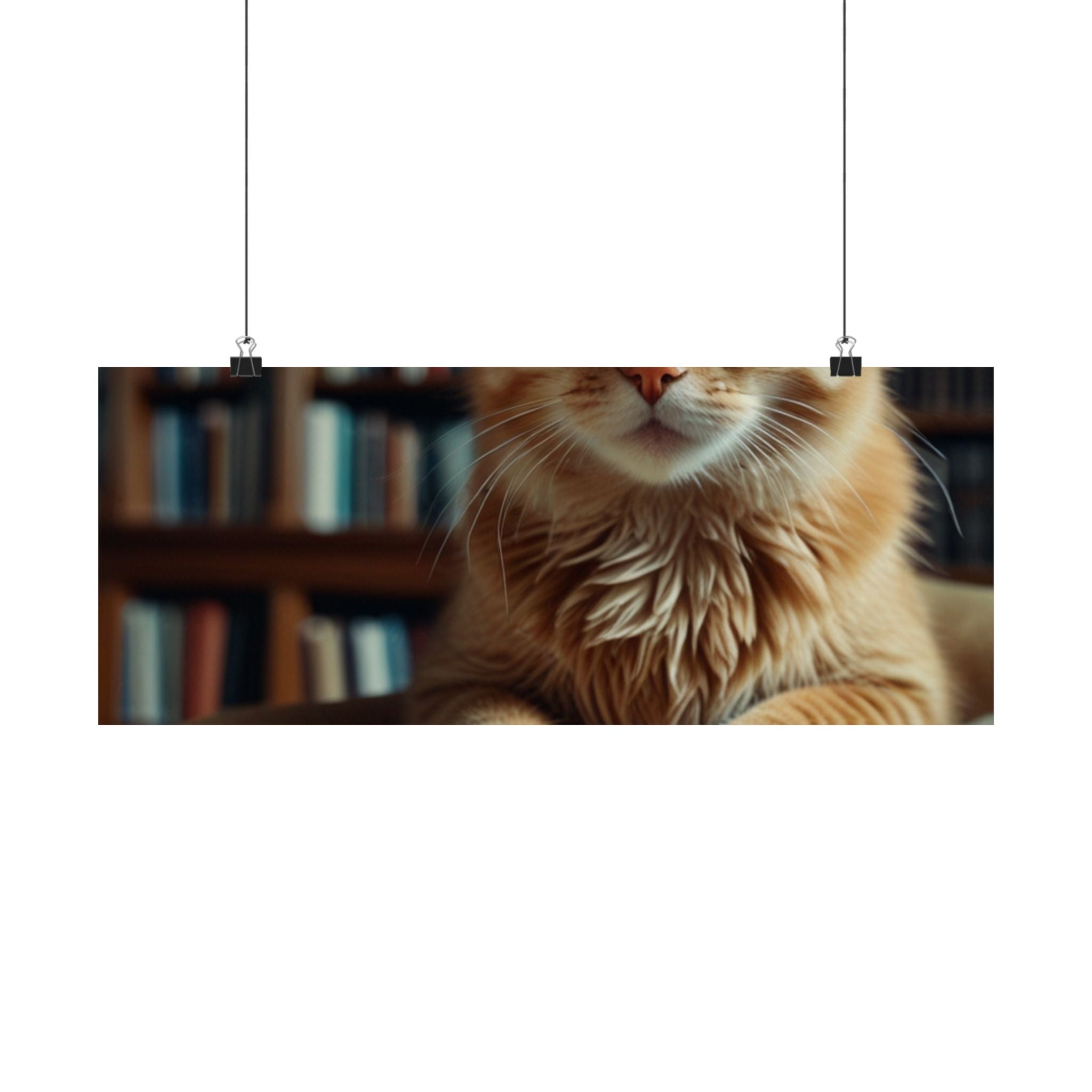 Cool Cat Reading Poster — Retro Sunglasses Cat Art Print (Satin Poster)