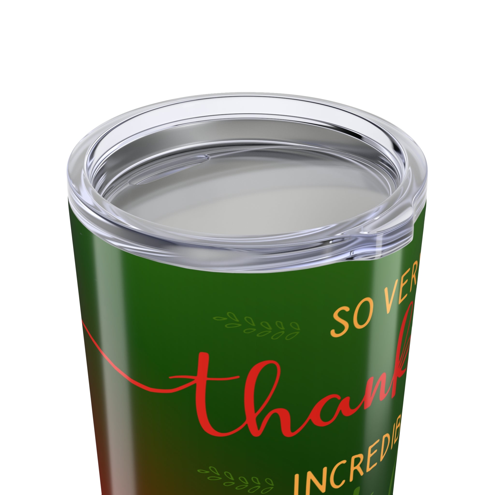 Grateful & Blessed 20oz Tumbler — Thanksgiving Green Red Insulated Travel Cup