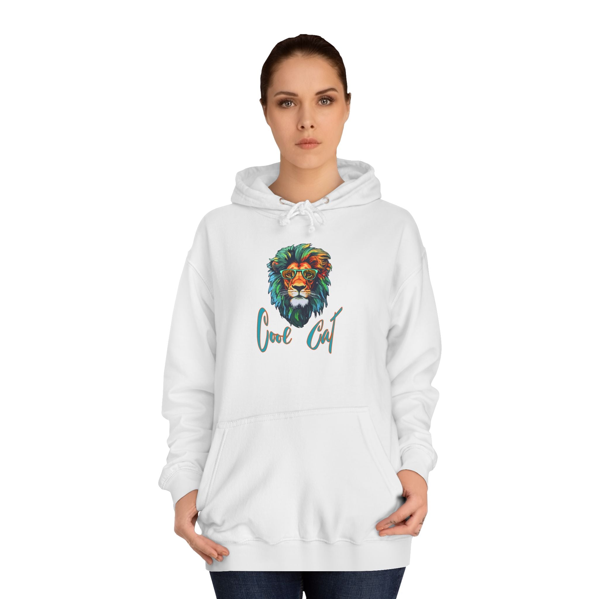 Lion Art Hoodie - 'Just Chill' Watercolor Lion Graphic Pullover