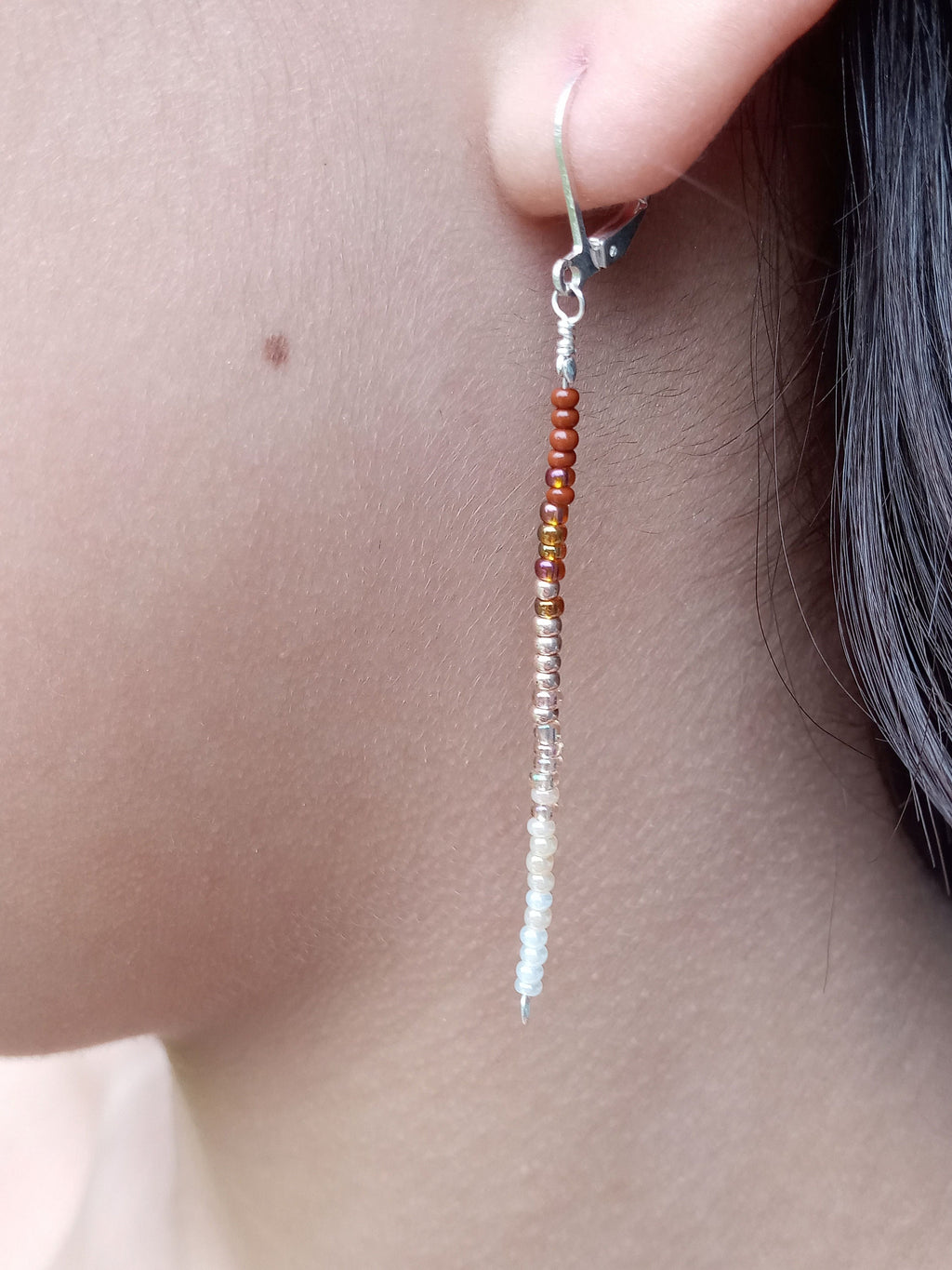 Handmade Beaded Glass Seed Earrings – Boho Minimalist Jewelry, Lightweight & Dainty Gift for Women