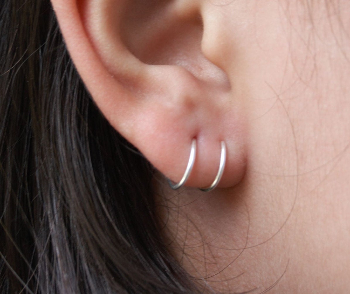 Threader Earrings / Minimalist Earrings / Silver earrings / Dainty Earrings / Gold earrings / Double Threader earrings / Free u.s shipping