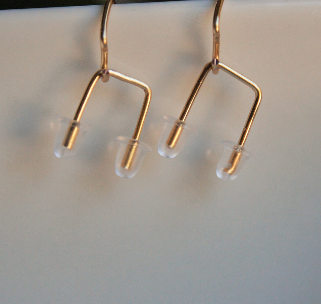 Beautiful threader earrings /Minimalist Staple Earrings /Short threader earrings /Silver or gold /double hole earrings