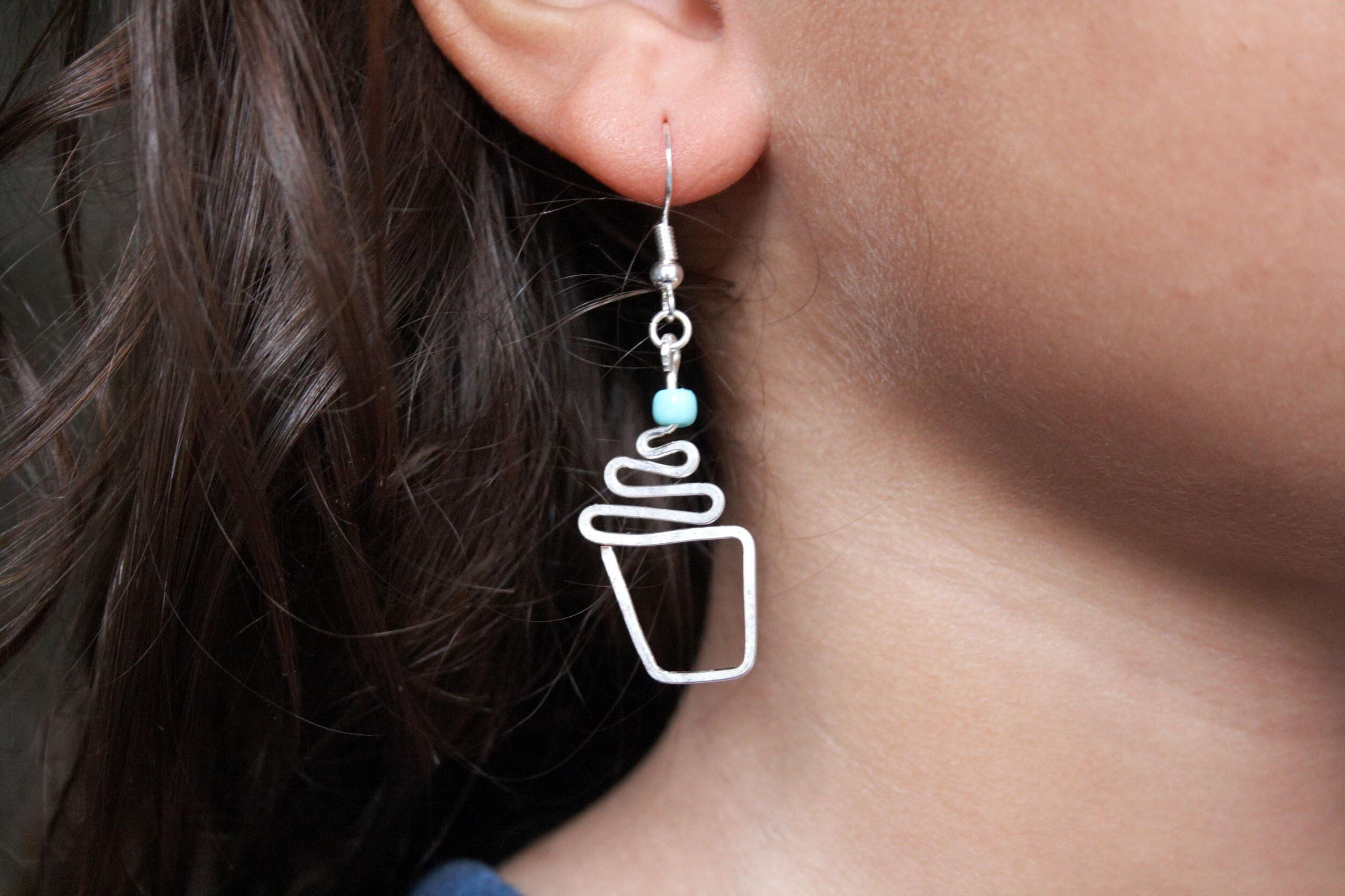 Dainty Cupcake earrings / Cake earrings / Dunkin donuts / Silver Earrings / Sprinkles / Earrings dangle / Hand-crafted / Artisan Earrings