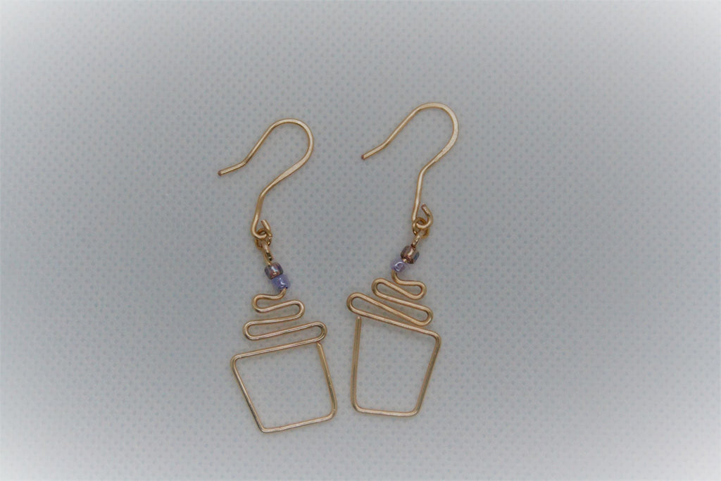 Dainty Cupcake earrings / Cake earrings / Dunkin donuts / Silver Earrings / Sprinkles / Earrings dangle / Hand-crafted / Artisan Earrings