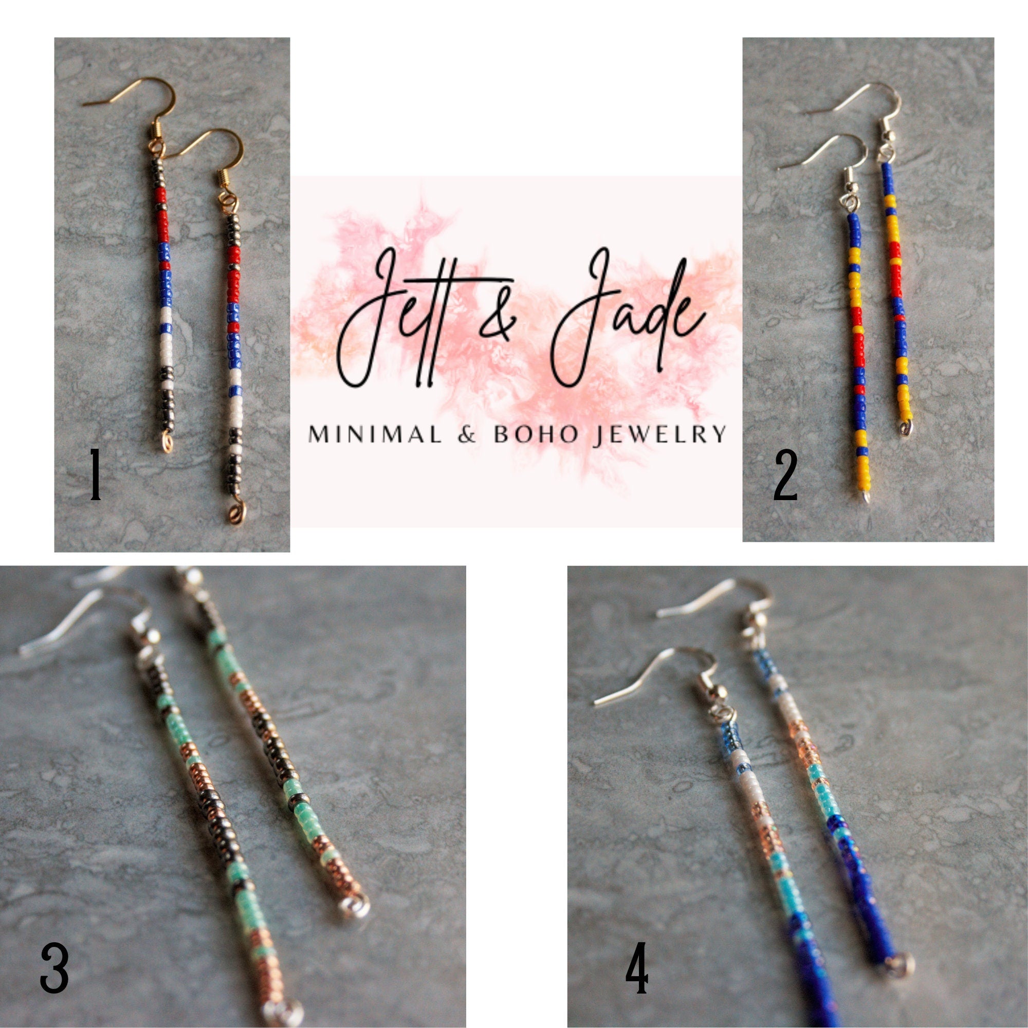 Handmade Beaded Glass Seed Earrings – Boho Minimalist Jewelry – Lightweight & Dainty Gift for Women