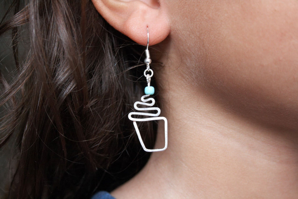 Dainty Cupcake earrings / Cake earrings / Dunkin donuts / Silver Earrings / Sprinkles / Earrings dangle / Hand-crafted / Artisan Earrings