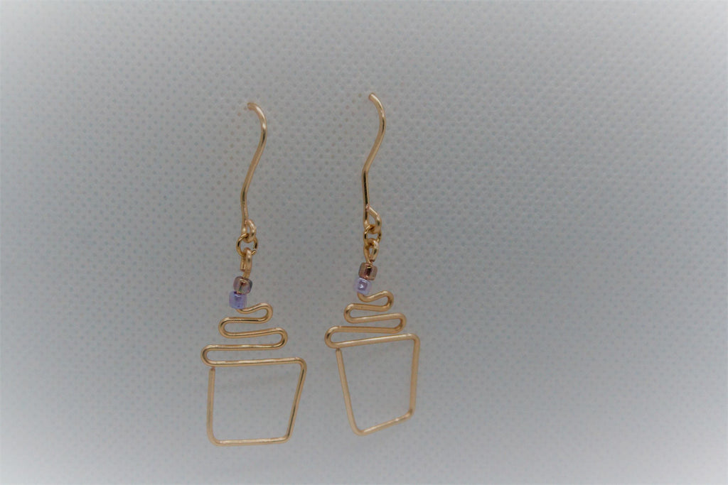 Dainty Cupcake earrings / Cake earrings / Dunkin donuts / Silver Earrings / Sprinkles / Earrings dangle / Hand-crafted / Artisan Earrings