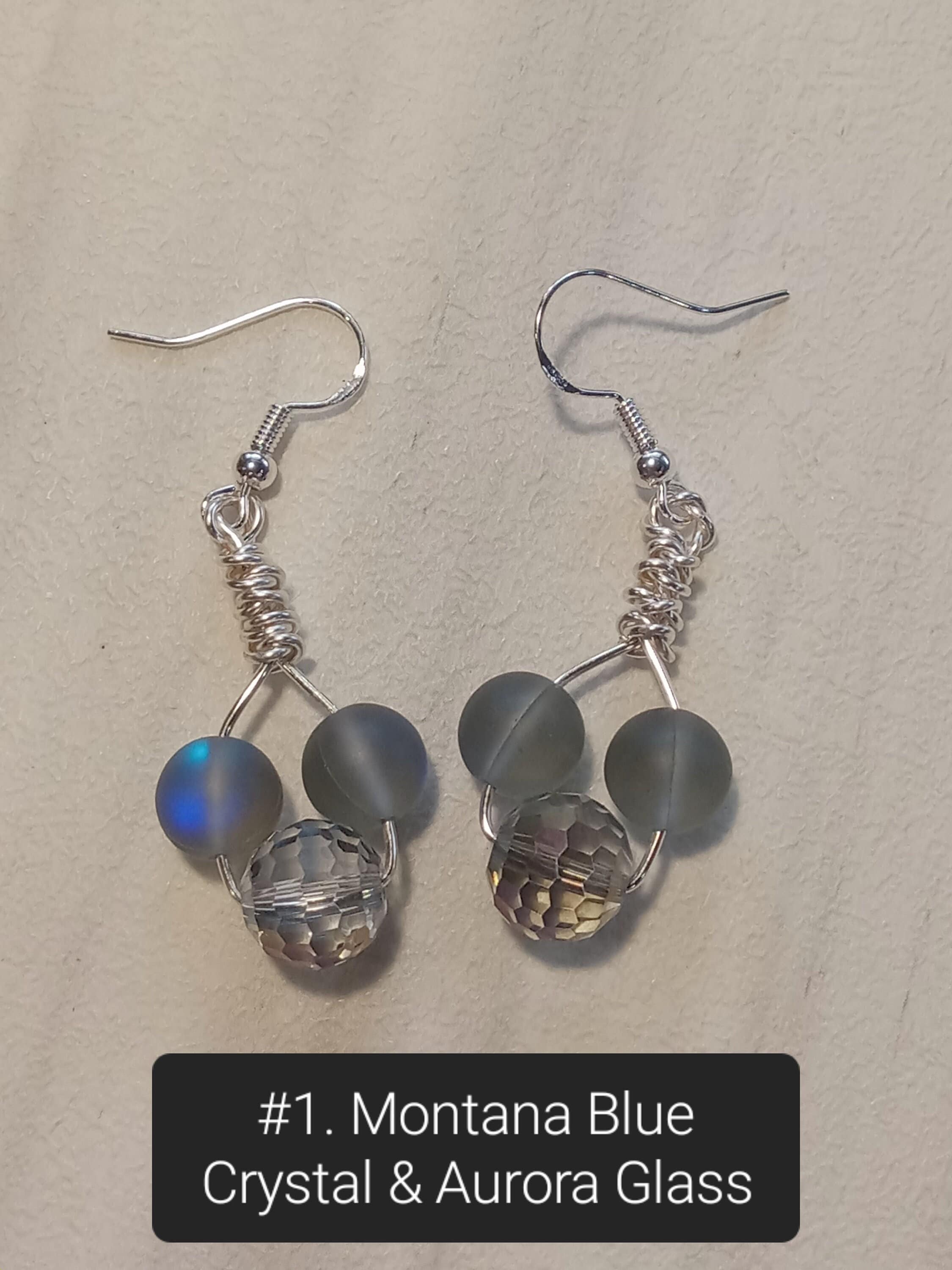 Handmade Minnie & Mickey Dangle Earrings / Crystal and Glass Beads / Unique Artisan Jewelry for Disney Fans / One of a kind
