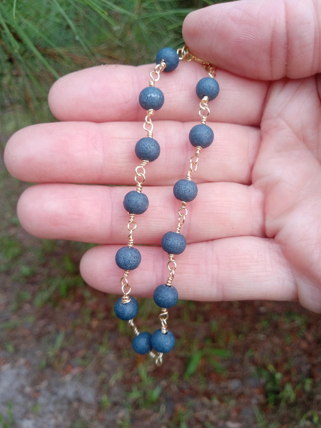 Handmade Petite Gold Wire & Glass Beaded Bracelet or Necklace – Minimalist, Dainty Jewelry for Everyday Wear or Gift Giving, Boho Jewelry