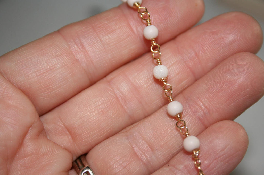 Handmade Petite Gold Wire & Glass Beaded Bracelet or Necklace – Minimalist, Dainty Jewelry for Everyday Wear or Gift Giving, Boho Jewelry