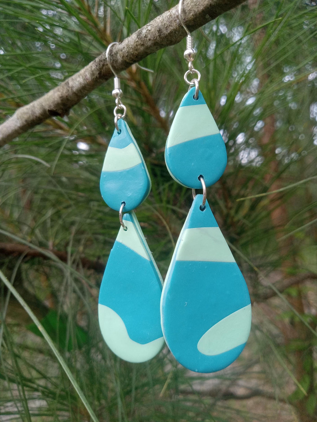Handmade Teardrop Clay Earrings – Minimalist, Lightweight, One-of-a-Kind Artisan Jewelry for Women