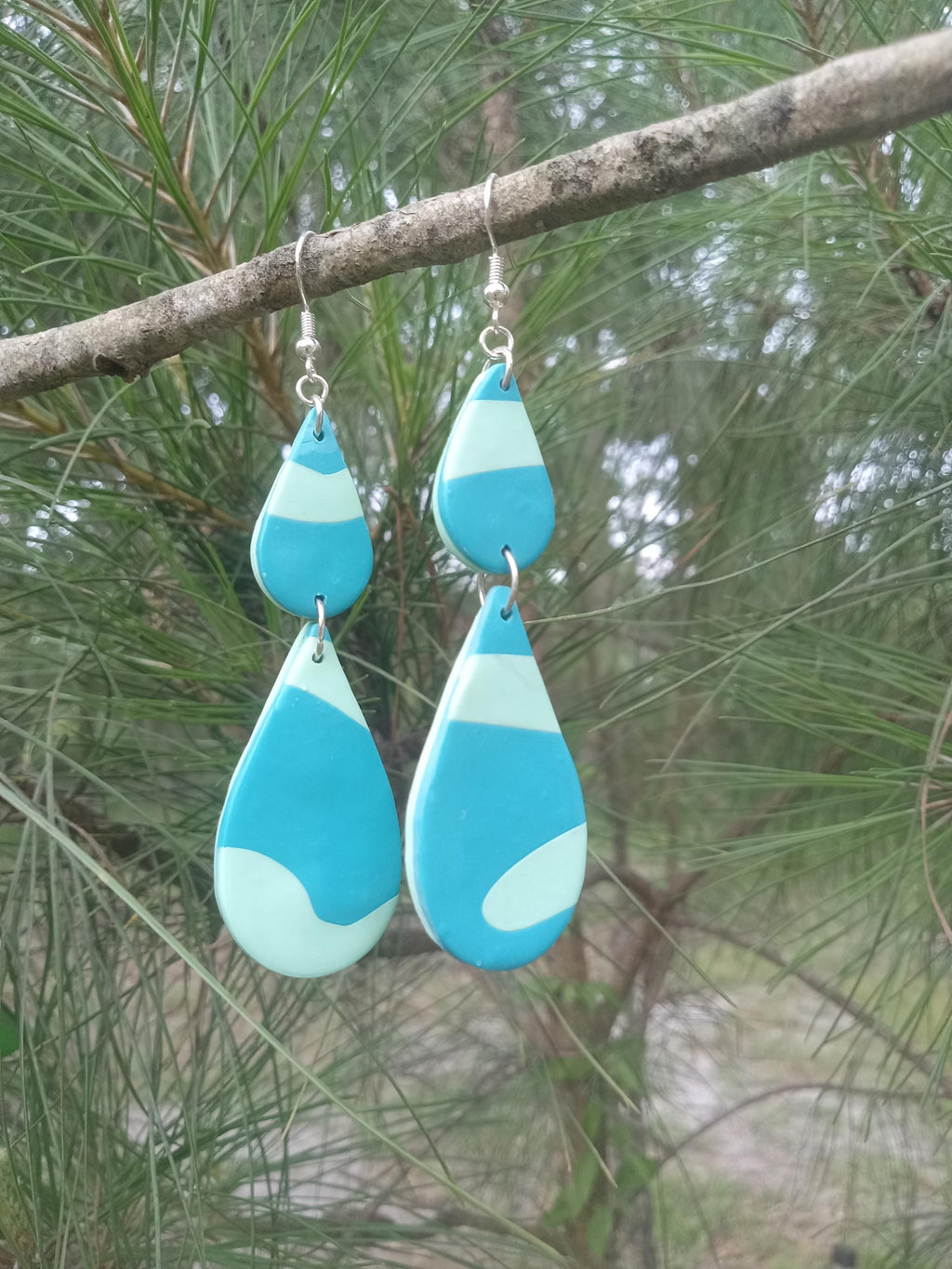 Handmade Teardrop Clay Earrings – Minimalist, Lightweight, One-of-a-Kind Artisan Jewelry for Women
