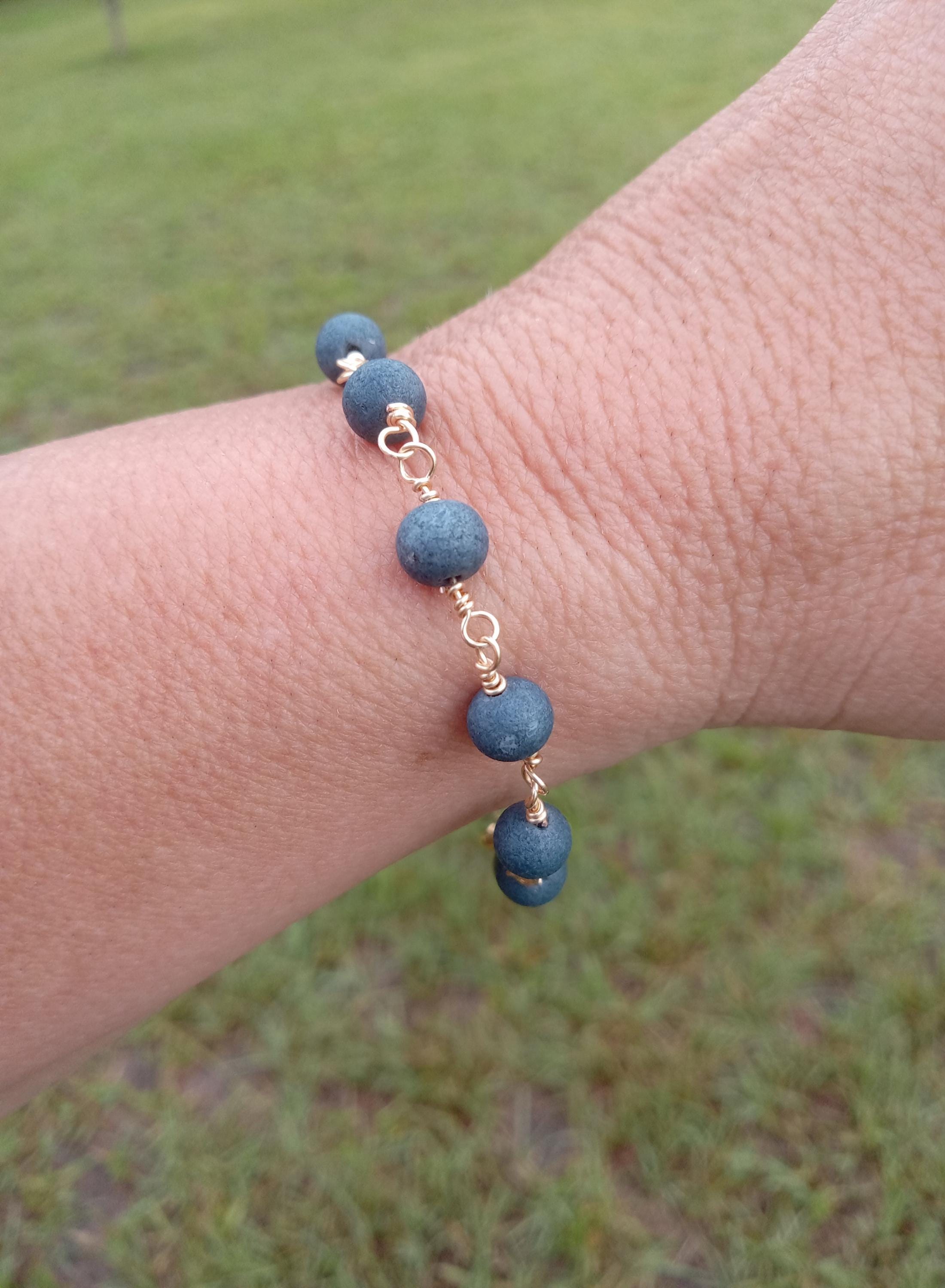 Minimalist Gold Wire Bracelet | Dainty Handmade Jewelry | Boho Beaded Bracelet Gift