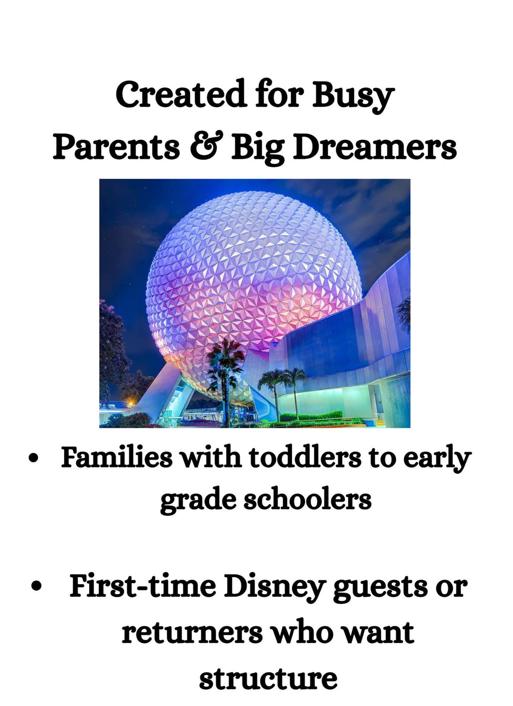 Little VIP's Disney Itinerary | Stress-Free Disney Plan for Families 4 Days Included | Park Strategies, Insider Delights | Download & links