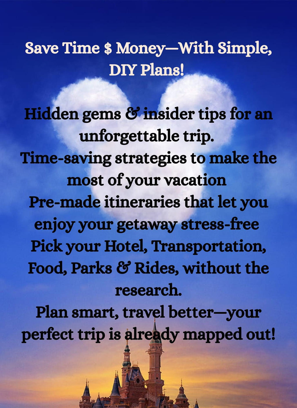 Budget Friendly 3-day Disney Plan: Effortless Planning for Hotels, Rides, Dining & Magic - 10 Page fillable planner and Tons of Bonus tips