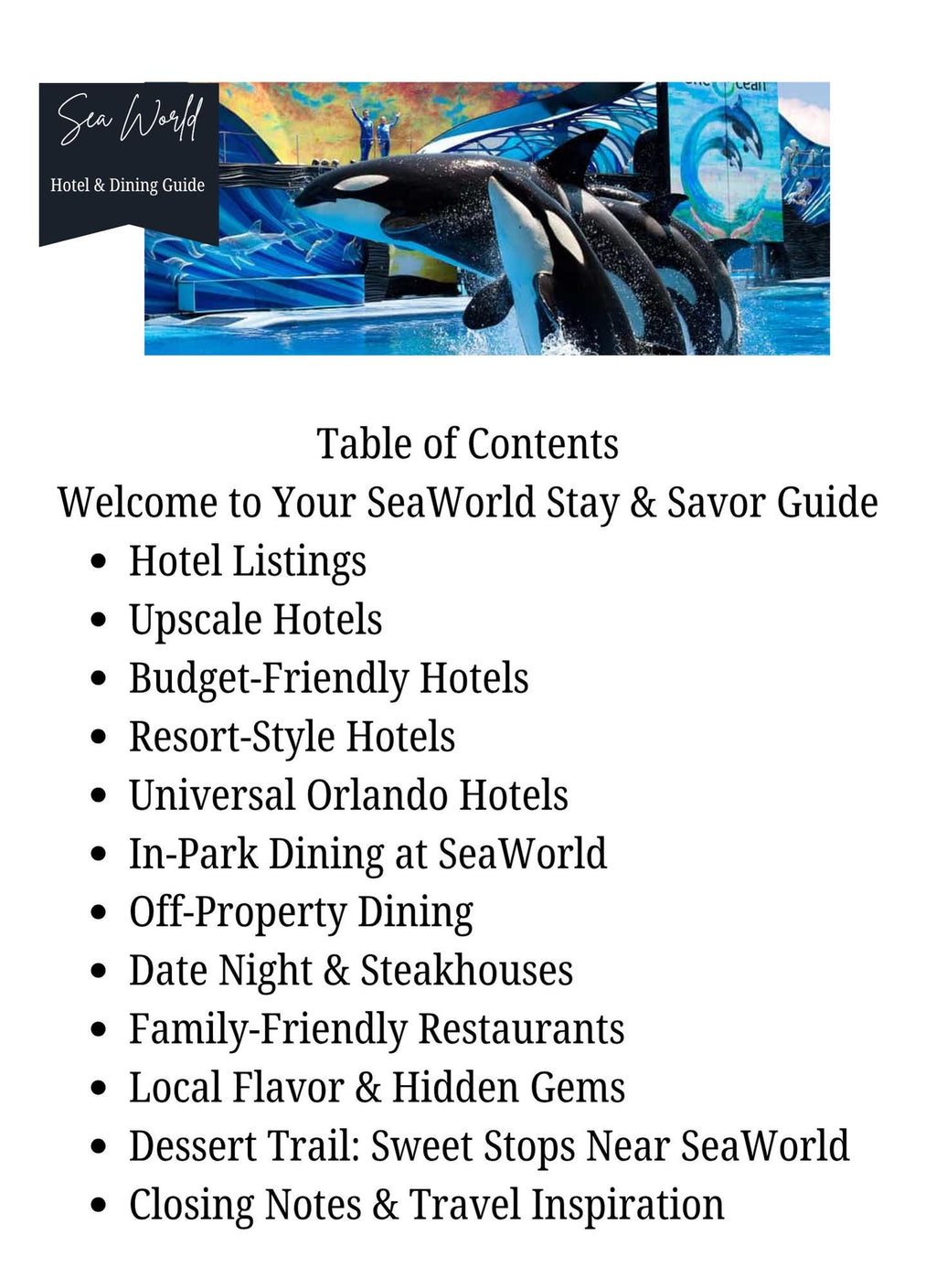 SeaWorld Orlando Travel Guide: Hotels, Dining & Hidden Gems (Printable PDF with Links