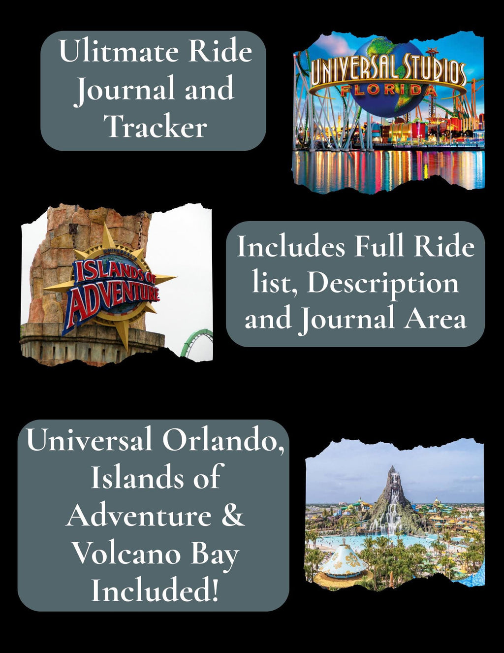 Universal Orlando Ride Planner & Journal: Theme Park Trip (Printable PDF)