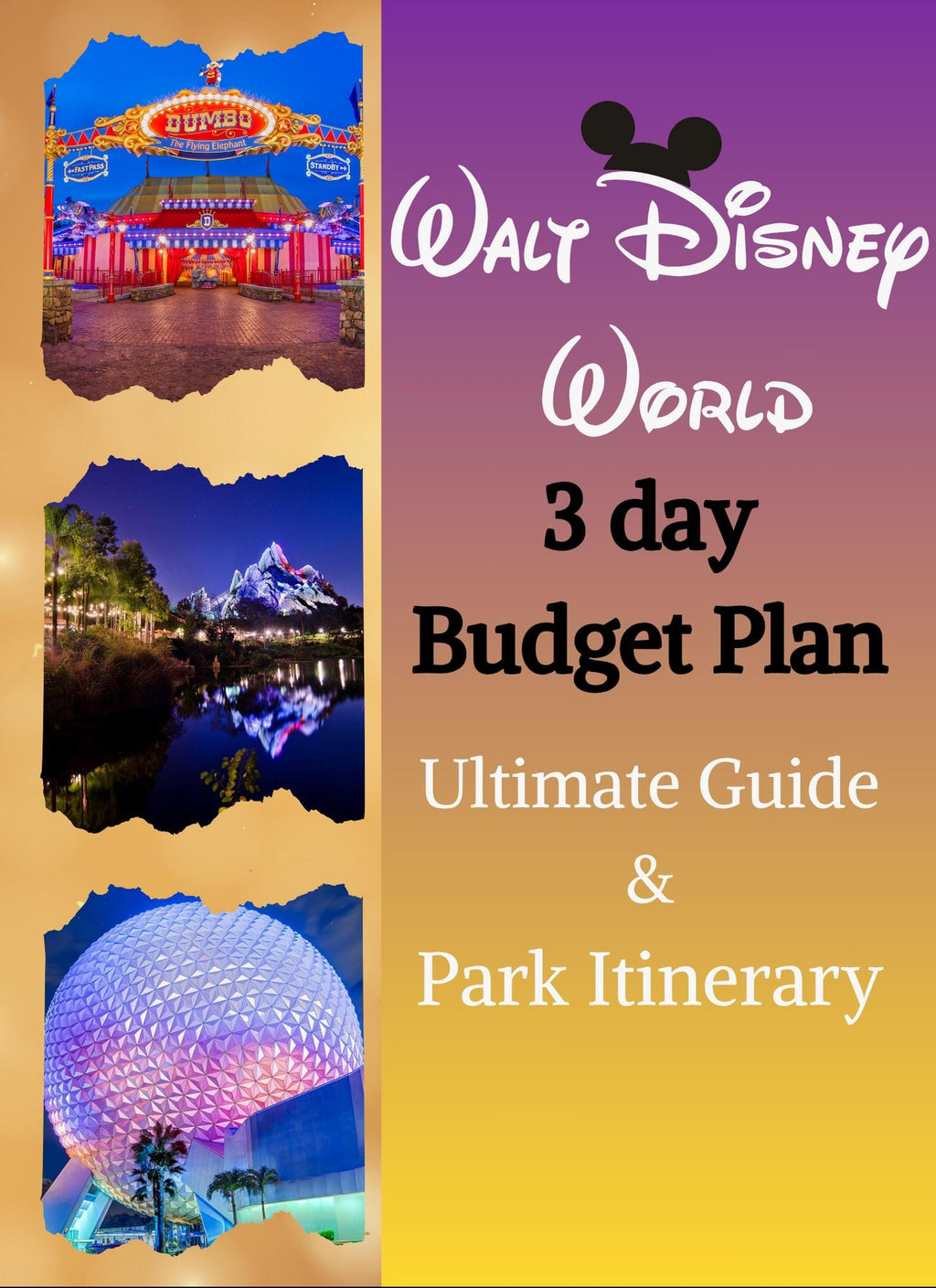 Budget Friendly 3-day Disney Plan: Effortless Planning for Hotels, Rides, Dining & Magic - 10 Page fillable planner and Tons of Bonus tips