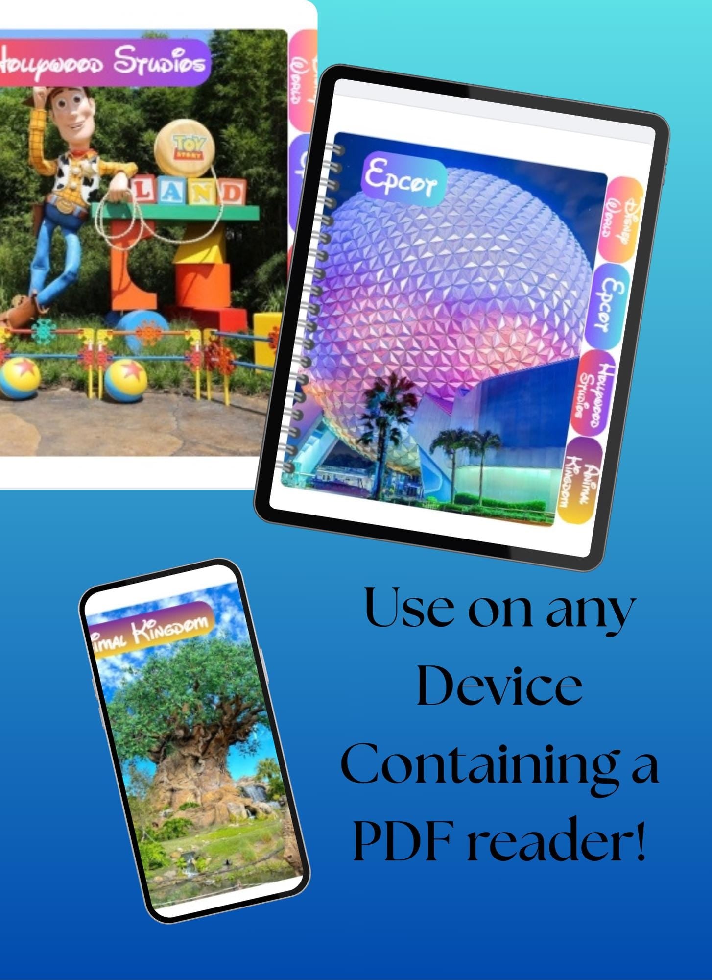 Disney World Digital Planner - 28 Fillable & Hyperlinked Pages Includes All Dining and rides for all 4 Parks- Instant PDF Download or Print