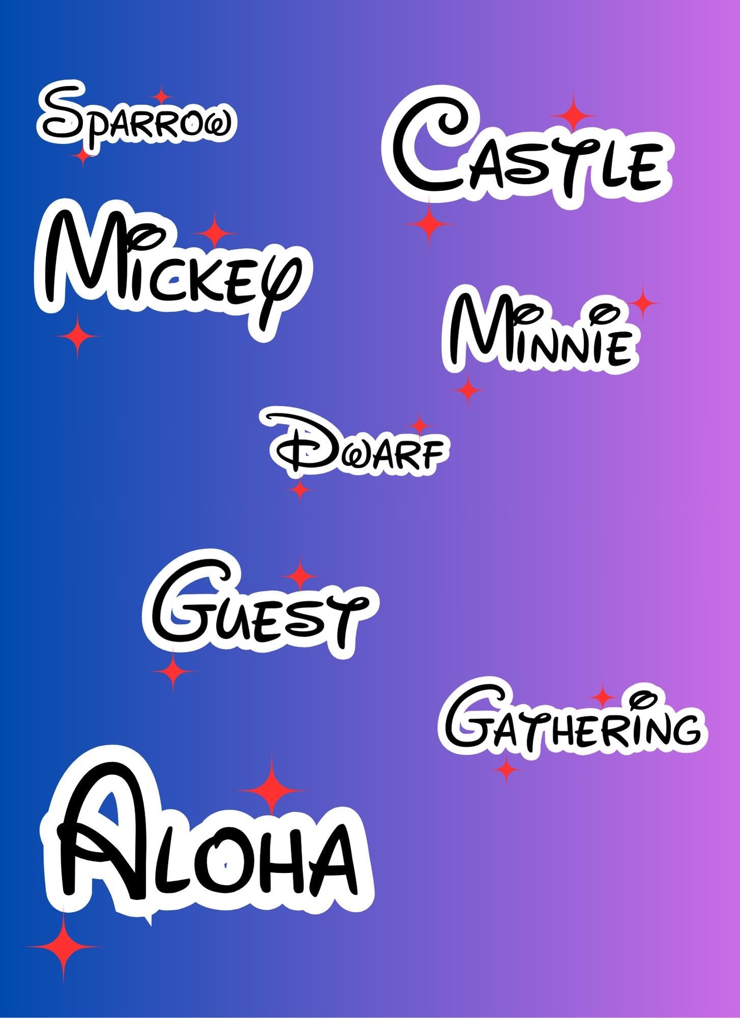 138-Count Disney-Themed Digital Stickers – Instant Download for Planners & Journals - Print or Digital Use. Disney Black, White and Red