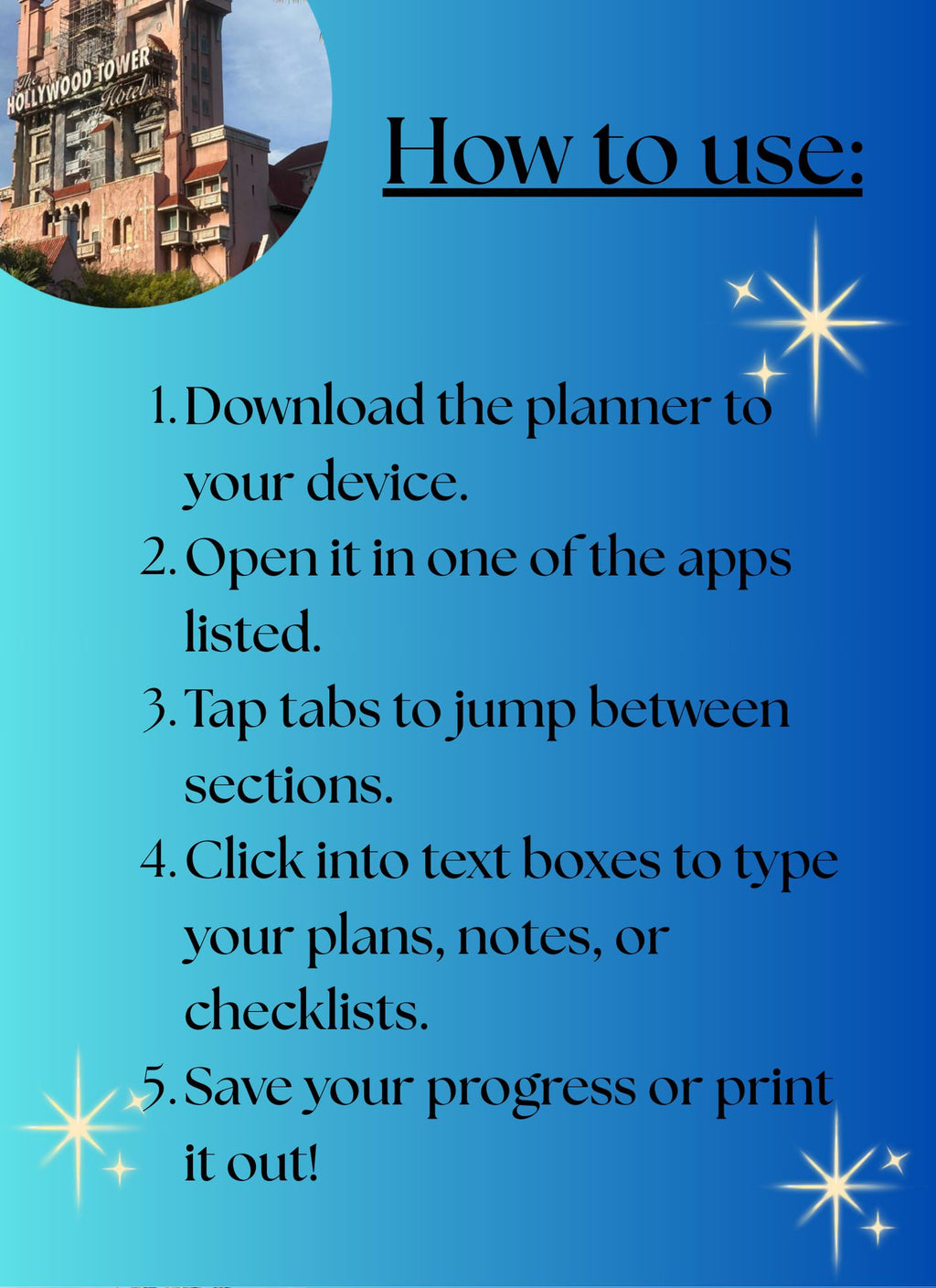 Disney World Digital Planner - 28 Fillable & Hyperlinked Pages Includes All Dining and rides for all 4 Parks- Instant PDF Download or Print