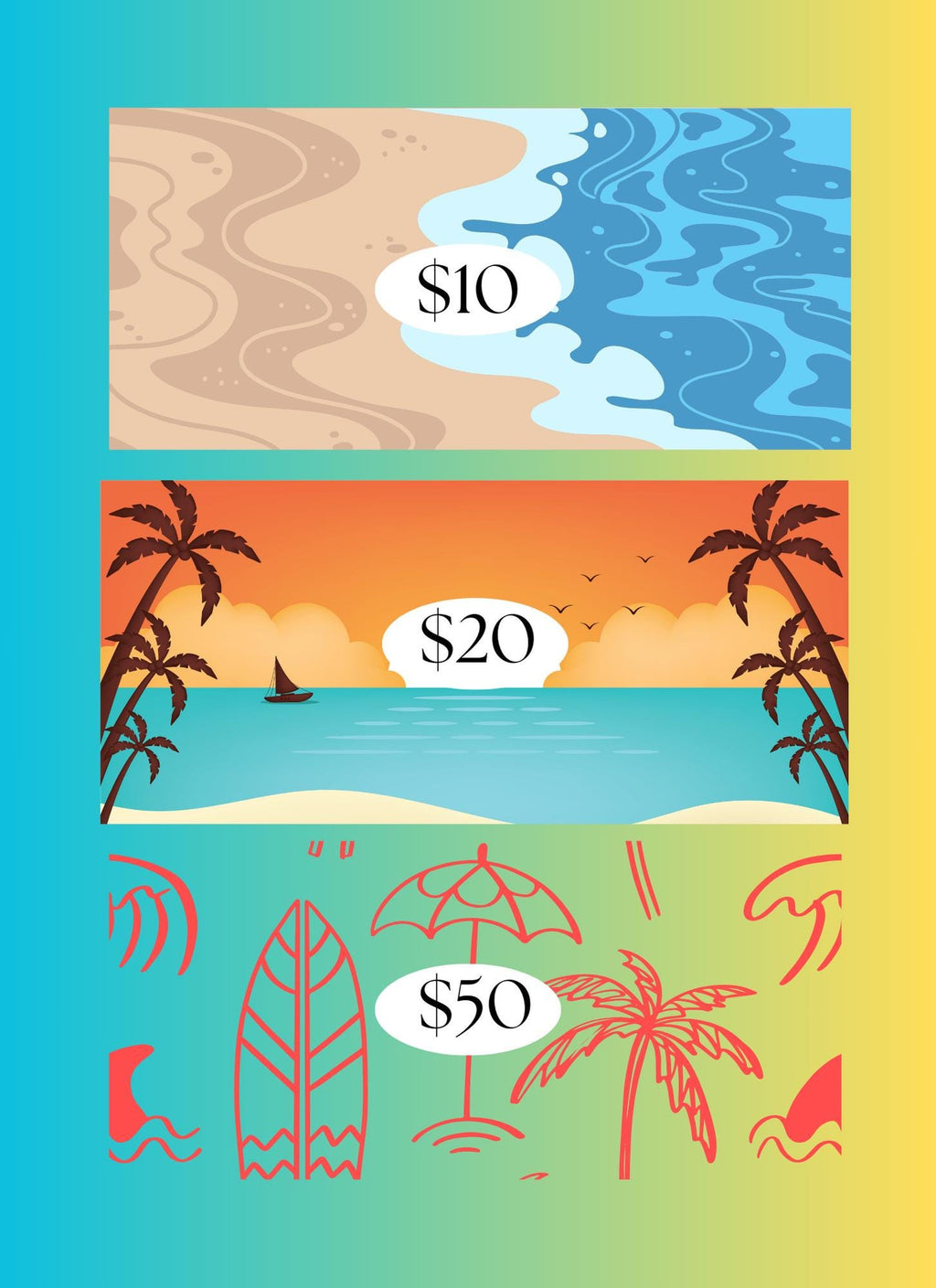 Beach-Themed Savings Challenge | 14-Page Digital PNG | Cash Stuffing Budget Tracker with 27 Envelope Cut-Outs A6 size Instant Download