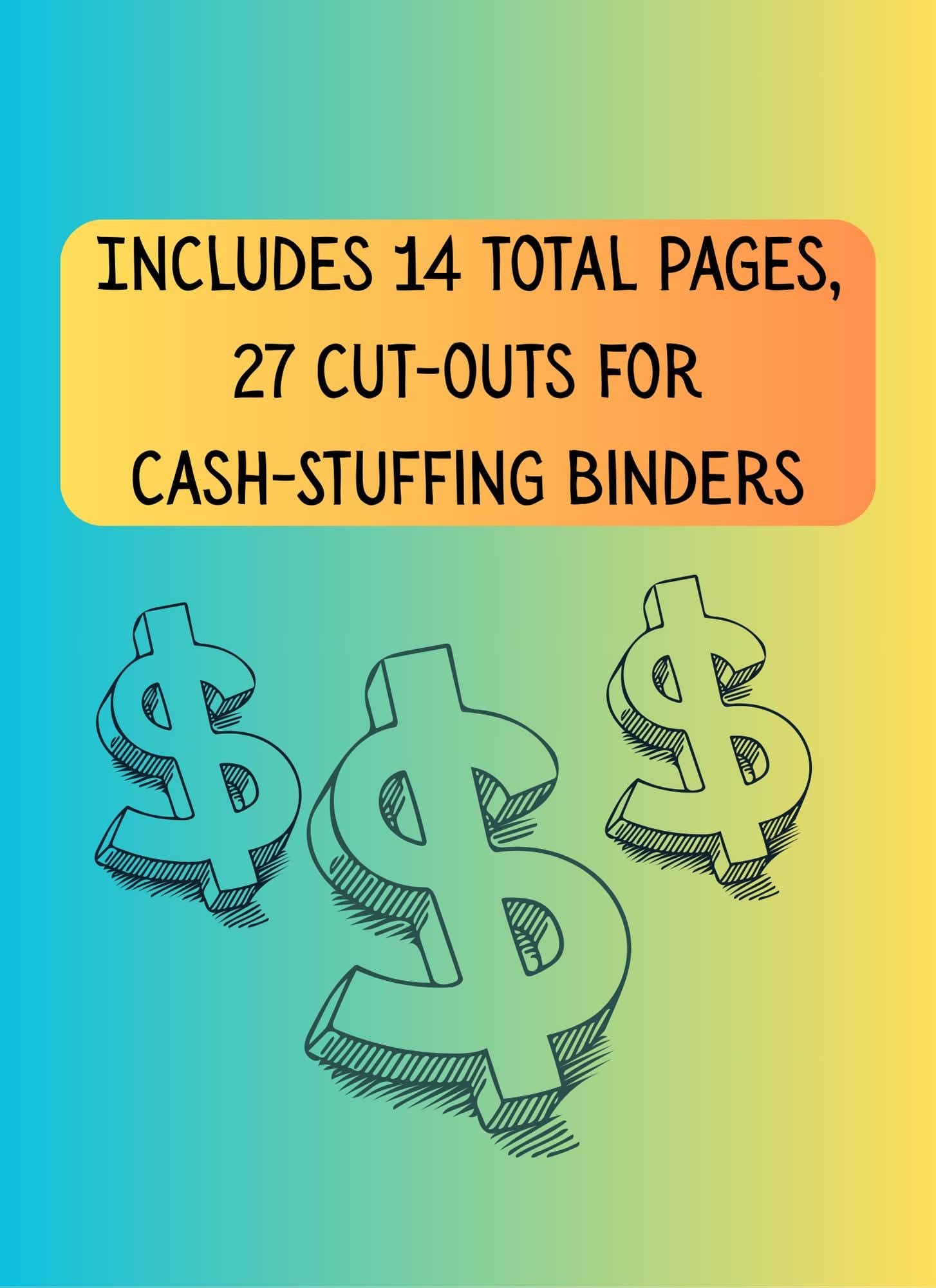Beach-Themed Savings Challenge | 14-Page Digital PNG | Cash Stuffing Budget Tracker with 27 Envelope Cut-Outs A6 size Instant Download