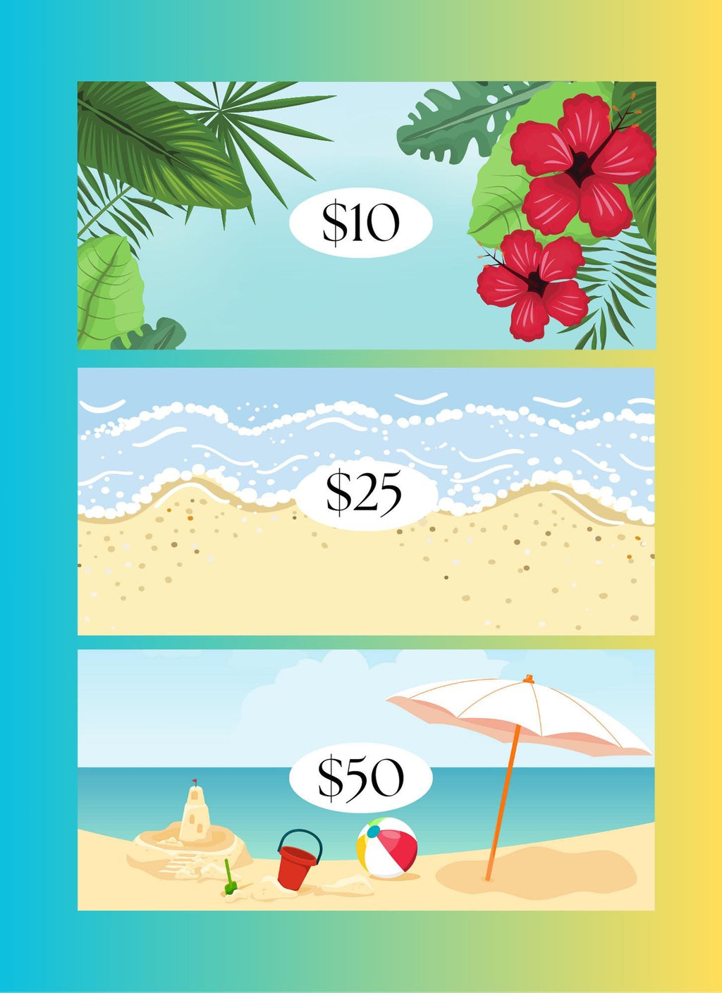 Beach-Themed Savings Challenge | 14-Page Digital PNG | Cash Stuffing Budget Tracker with 27 Envelope Cut-Outs A6 size Instant Download