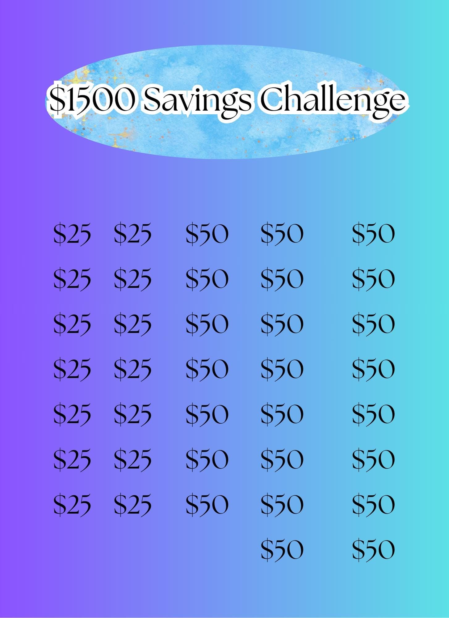 Mermaid Savings Challenge: Cash Stuffing Budget Tracker (Digital PNG Download, A6 Envelope Cut-Outs)
