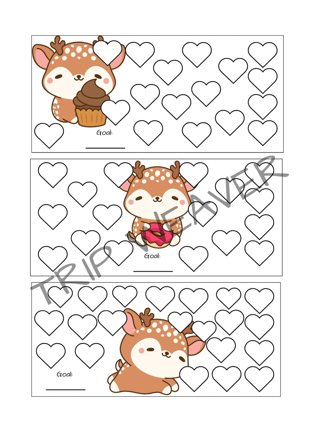 Kawaii Savings Challenge: Cash Stuffing Budget Tracker (Digital PNG, A6 Cut-Outs)