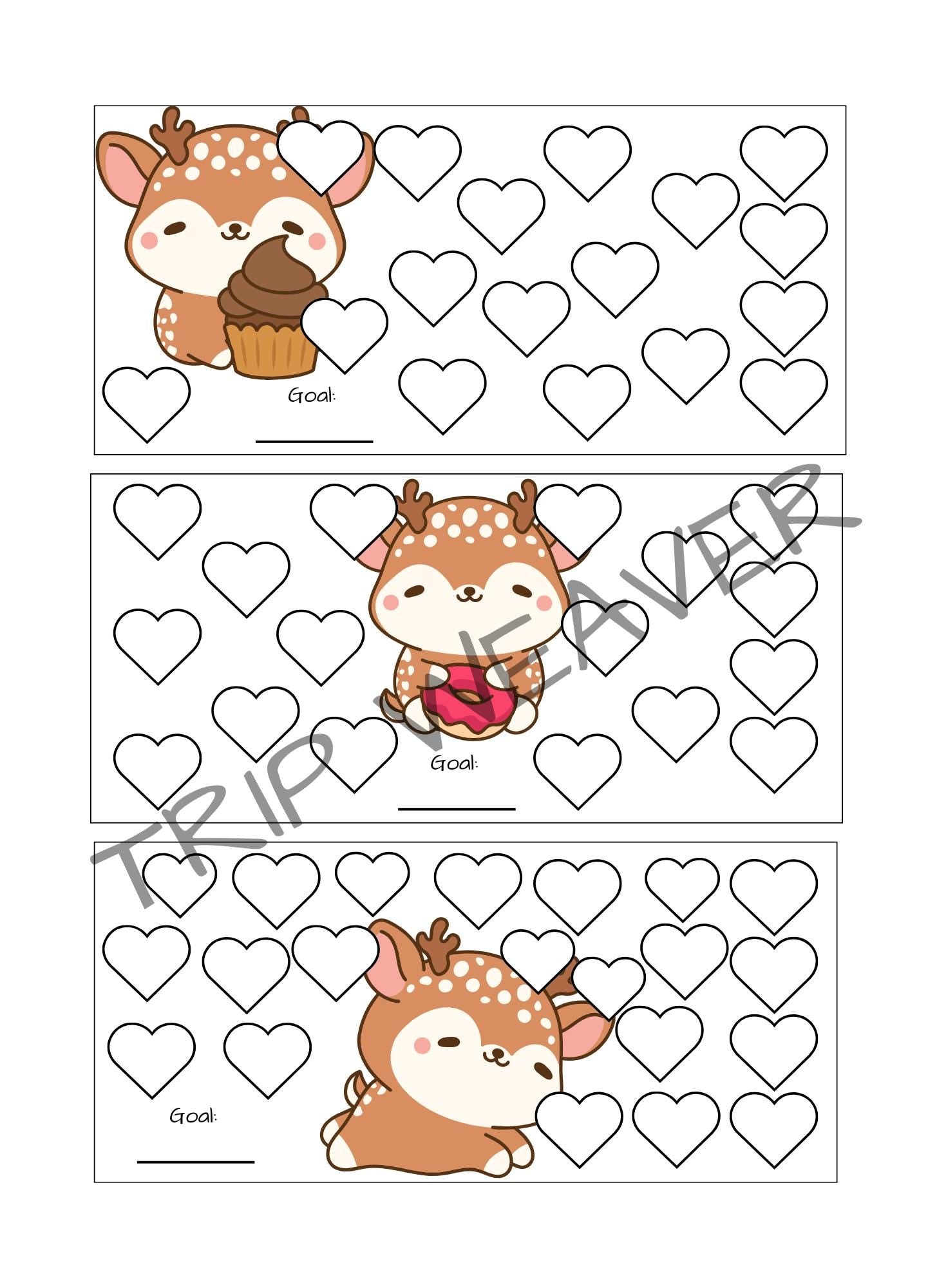 Kawaii Savings Challenge: Cash Stuffing Budget Tracker (Digital PNG, A6 Cut-Outs)