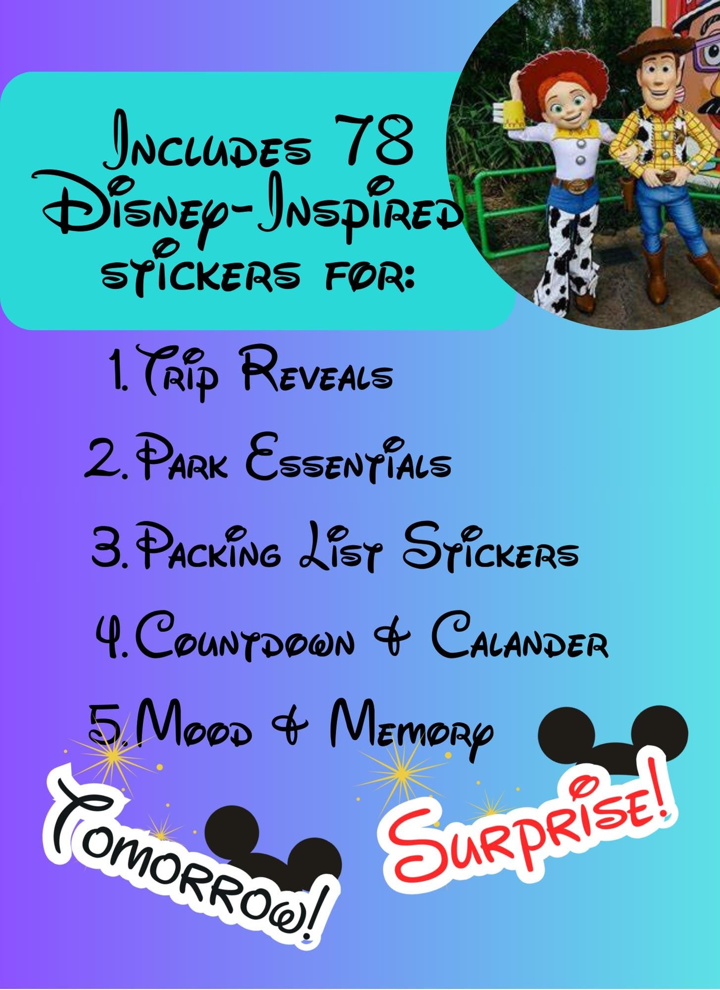 138-Count Disney-Themed Digital Stickers – Instant Download for Planners & Journals - Print or Digital Use. Disney Black, White and Red