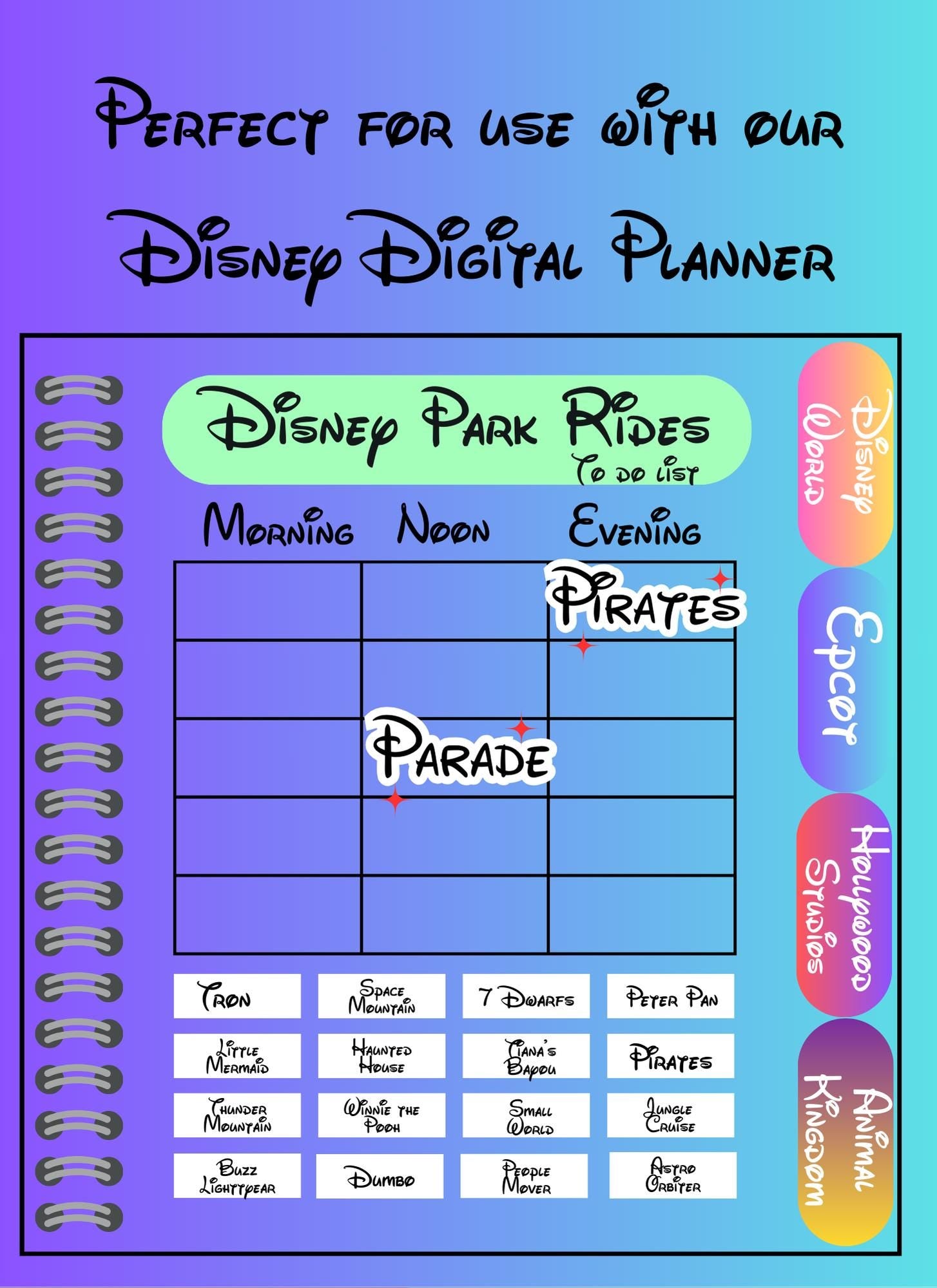 138-Count Disney-Themed Digital Stickers – Instant Download for Planners & Journals - Print or Digital Use. Disney Black, White and Red