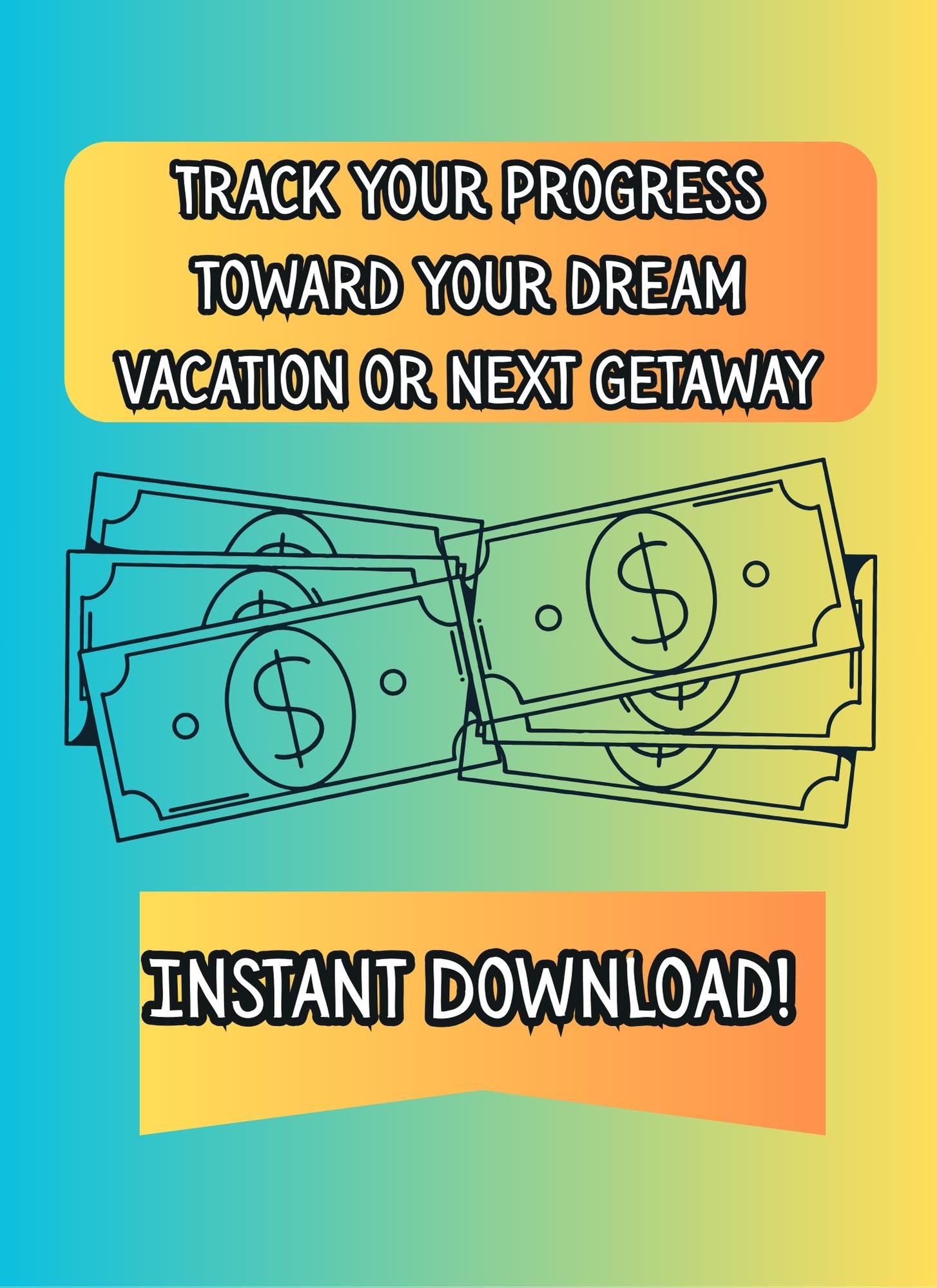 Beach-Themed Savings Challenge | 14-Page Digital PNG | Cash Stuffing Budget Tracker with 27 Envelope Cut-Outs A6 size Instant Download