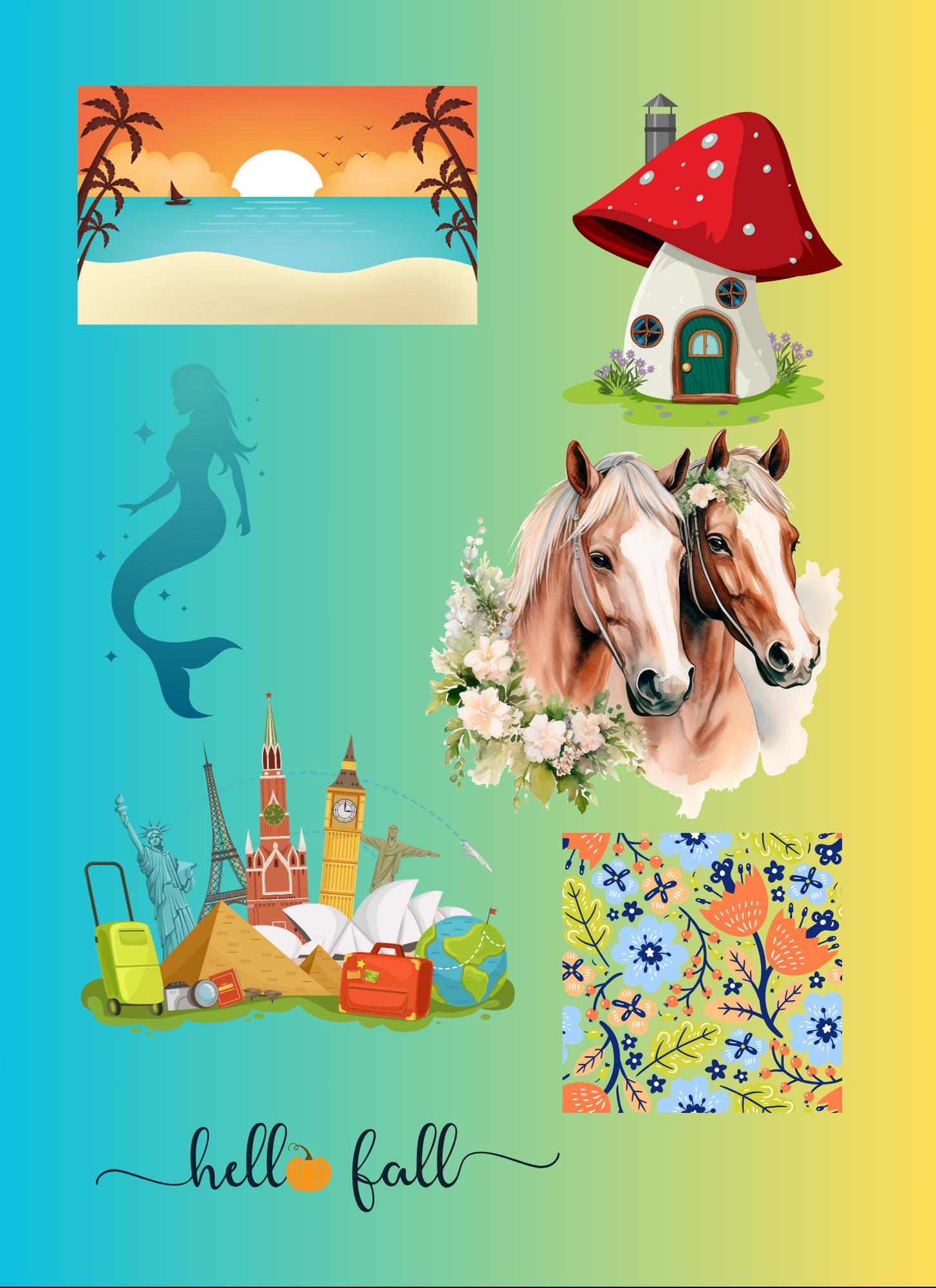 Beach-Themed Savings Challenge | 14-Page Digital PNG | Cash Stuffing Budget Tracker with 27 Envelope Cut-Outs A6 size Instant Download