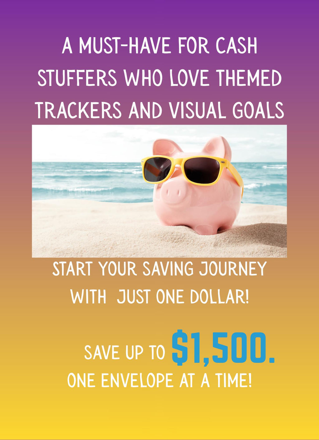 Fantasy Savings Challenge: Cash Stuffing Budget Tracker (Digital Download, 19-Page PNG, 27 Cut-Outs)