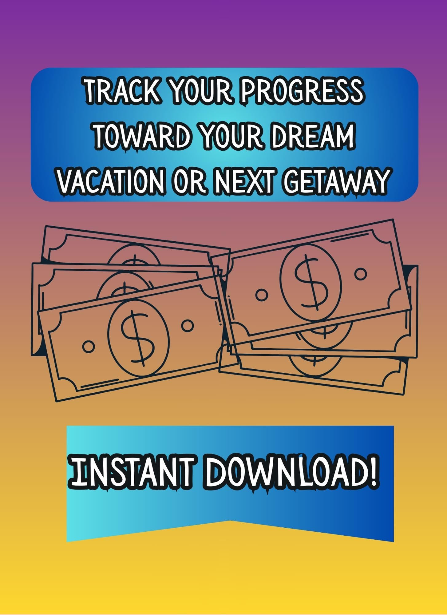 Fantasy Savings Challenge: Cash Stuffing Budget Tracker (Digital Download, 19-Page PNG, 27 Cut-Outs)