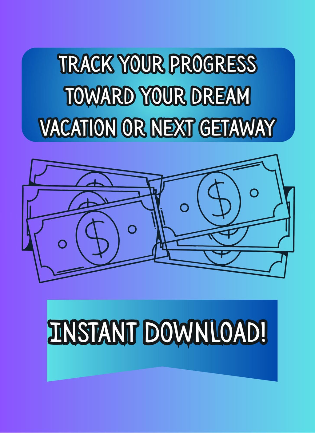 Mermaid Savings Challenge: Cash Stuffing Budget Tracker (Digital PNG Download, A6 Envelope Cut-Outs)