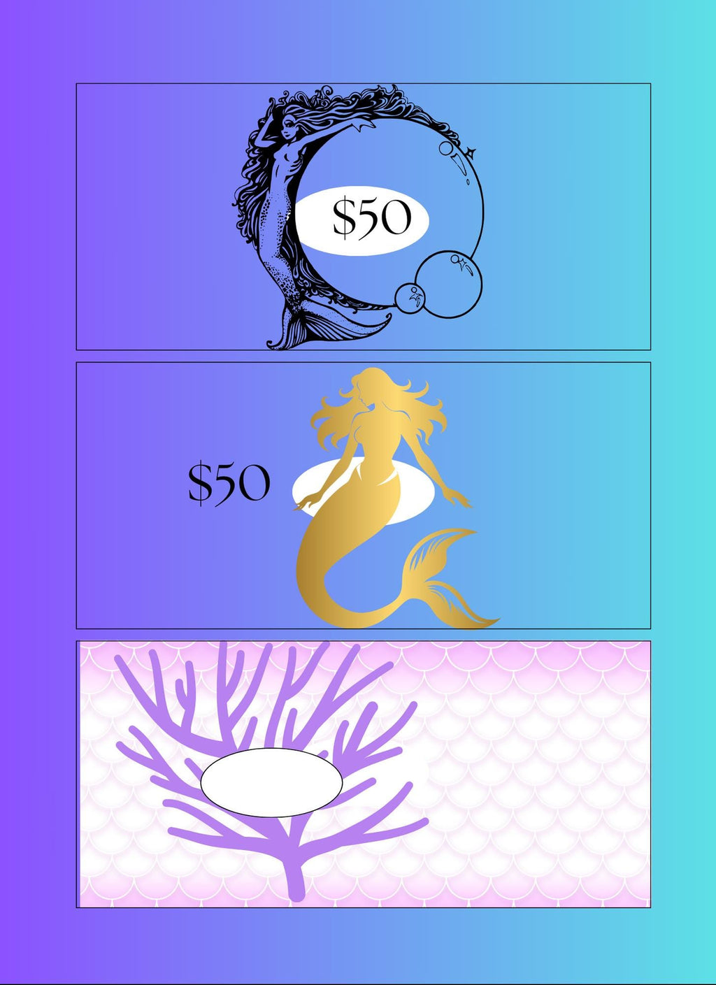 Mermaid Savings Challenge: Cash Stuffing Budget Tracker (Digital PNG Download, A6 Envelope Cut-Outs)