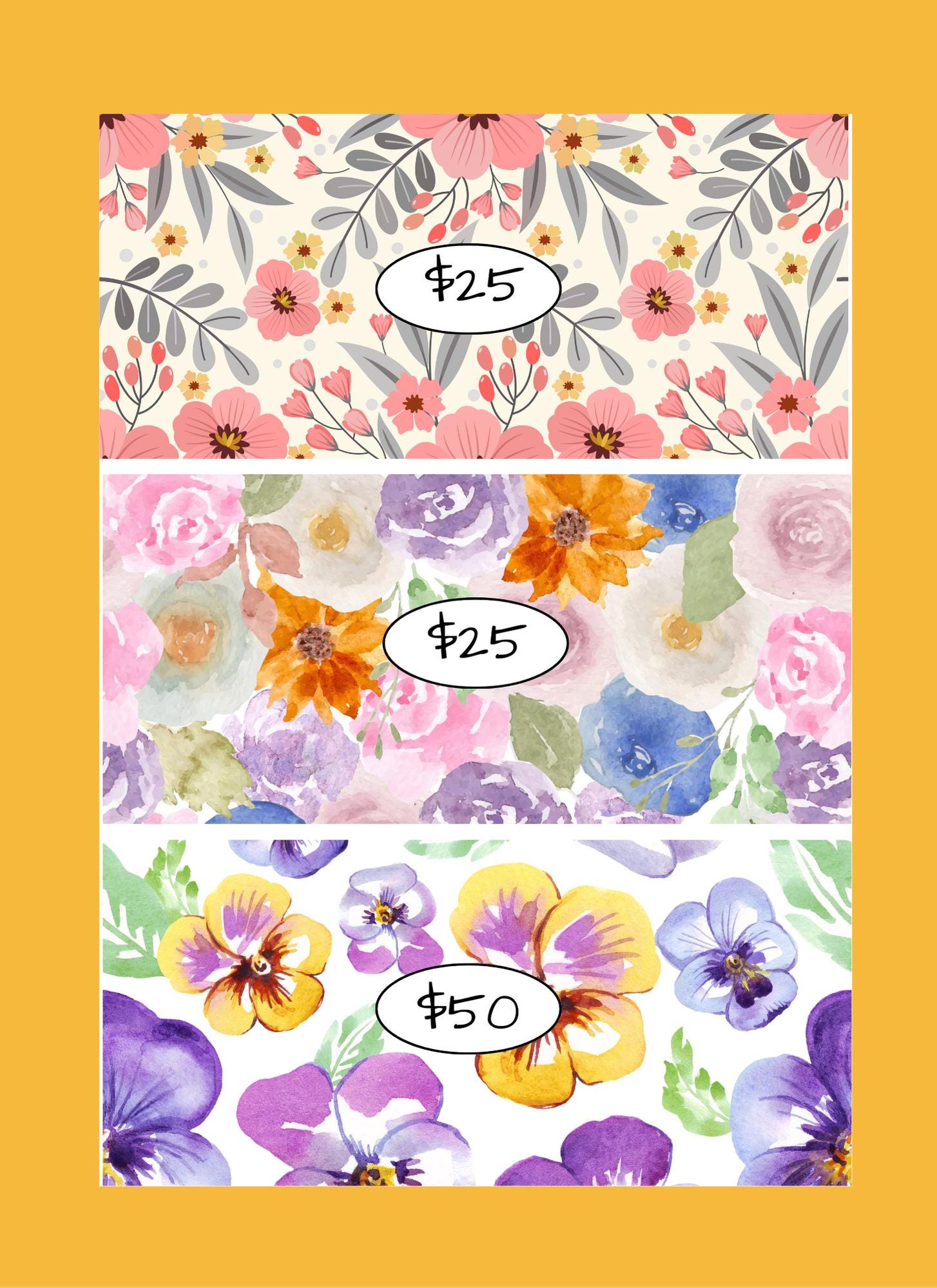 Floral - Themed Savings Challenge | 14-Page Digital PNG | Cash Stuffing Budget Tracker with 27 Envelope Cut-Outs A6 size Instant Download
