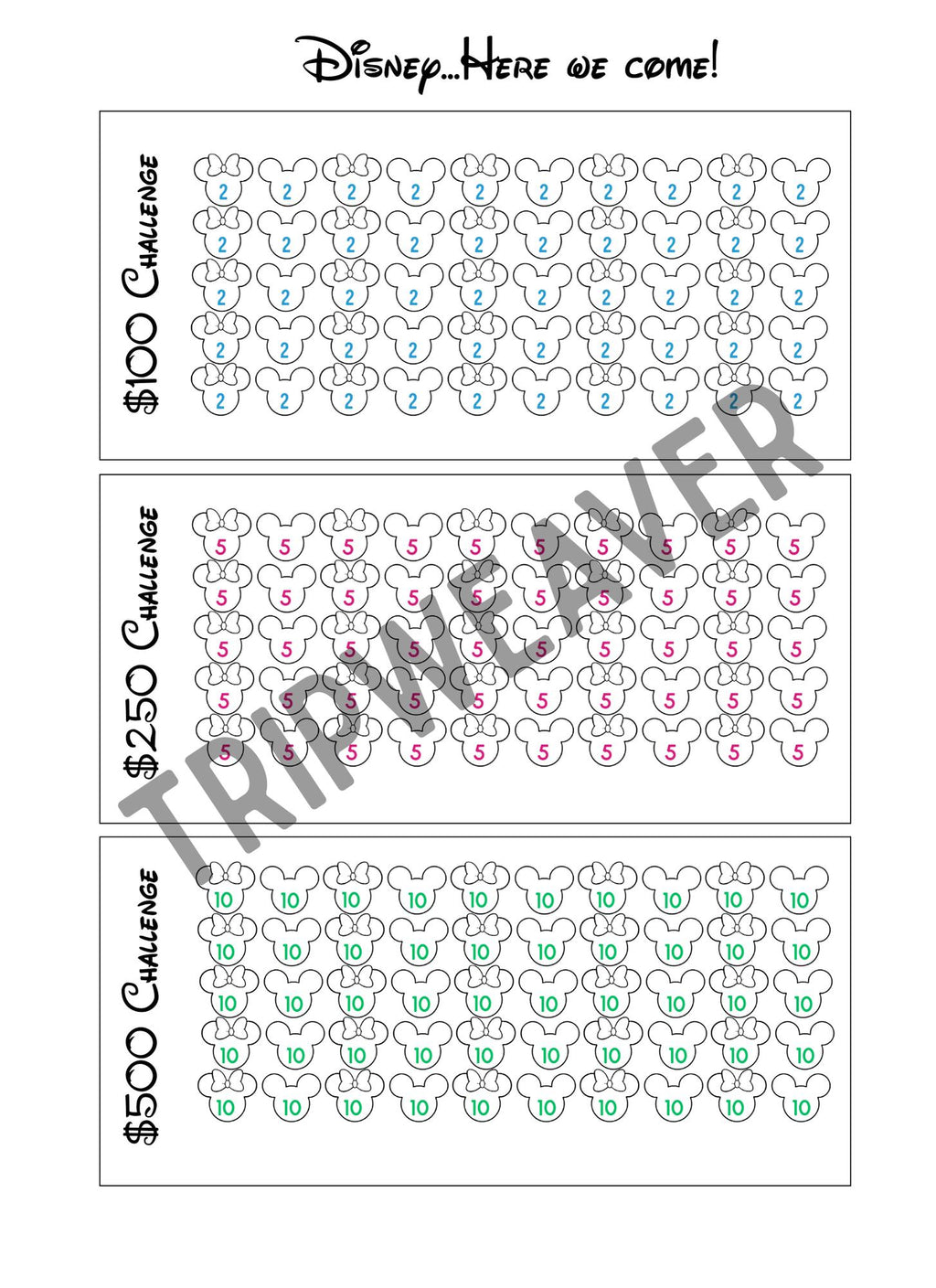 Disney Savings Challenge - Envelope Budget Tracker for Magical Vacations & Gift Surprises-Cash Stuffing Size A6 - Save up to 10,000 easily