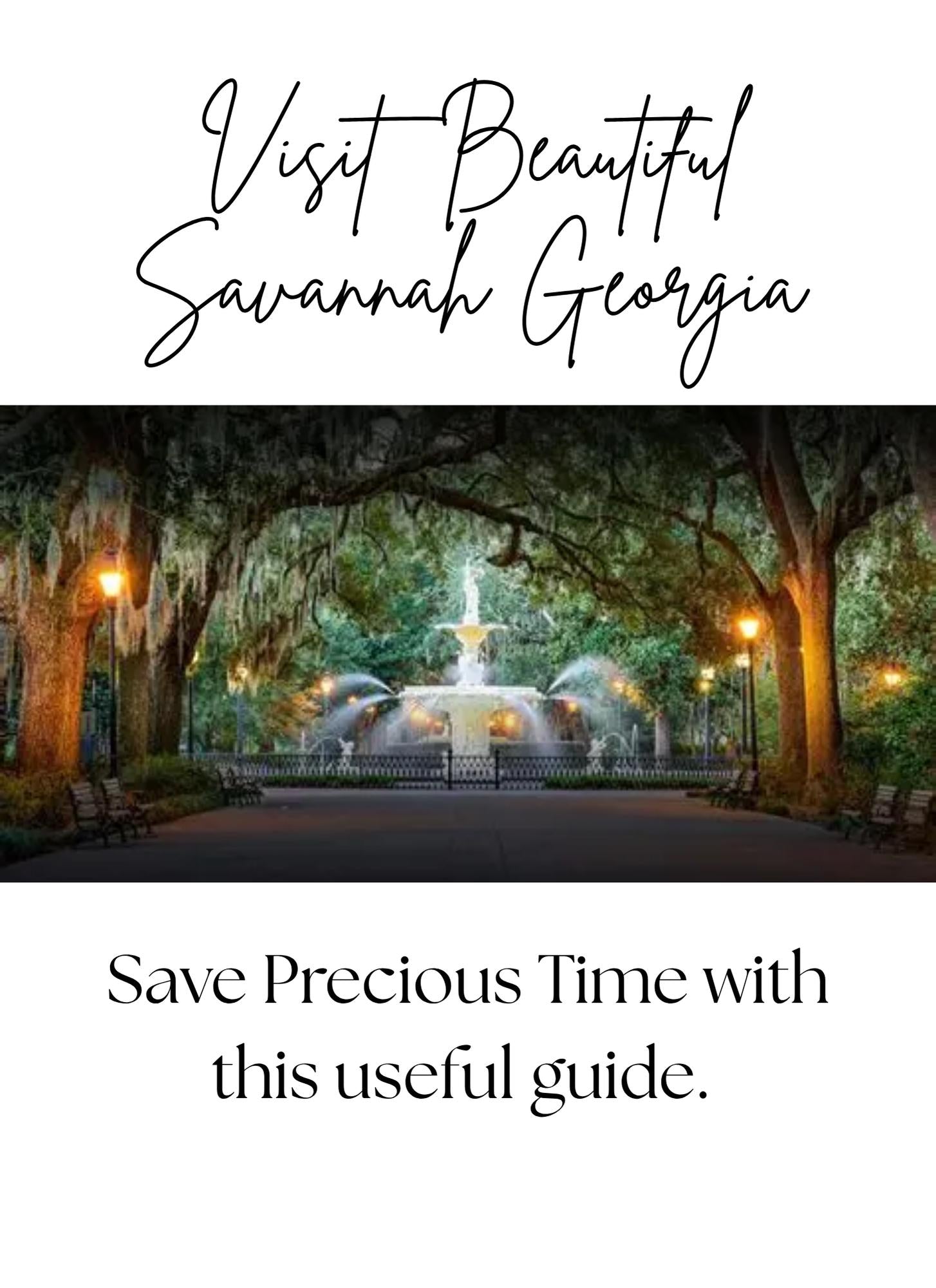Savannah Travel Guide: Itinerary, Food, Wellness (PDF Document)