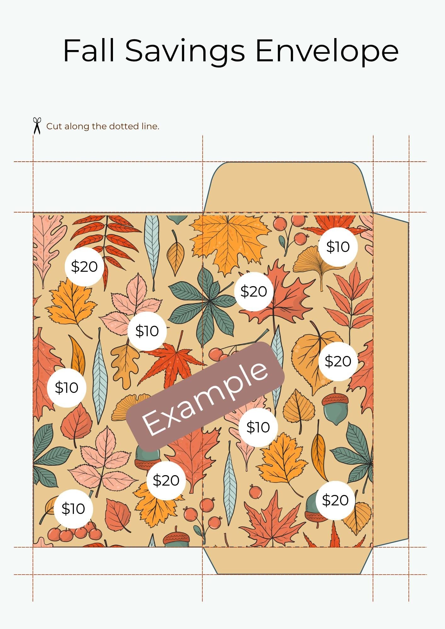 Fall Savings Envelope Printables | Autumn Cash Stuffing Challenge | Budget Tracker PDF | Instant Download